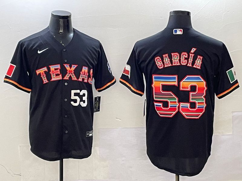 Men Texas Rangers #53 Garcia Black Mexico 2025 Nike MLB Jersey style 6->texas rangers->MLB Jersey